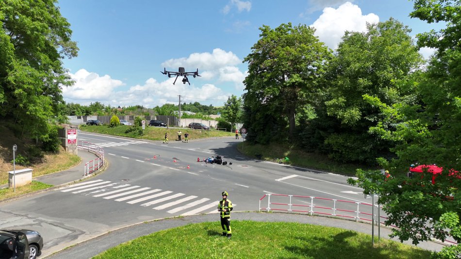 Foto: Drony SIT Dopravní nehoda_monitoring události pohledem z dronu_foto SITMP