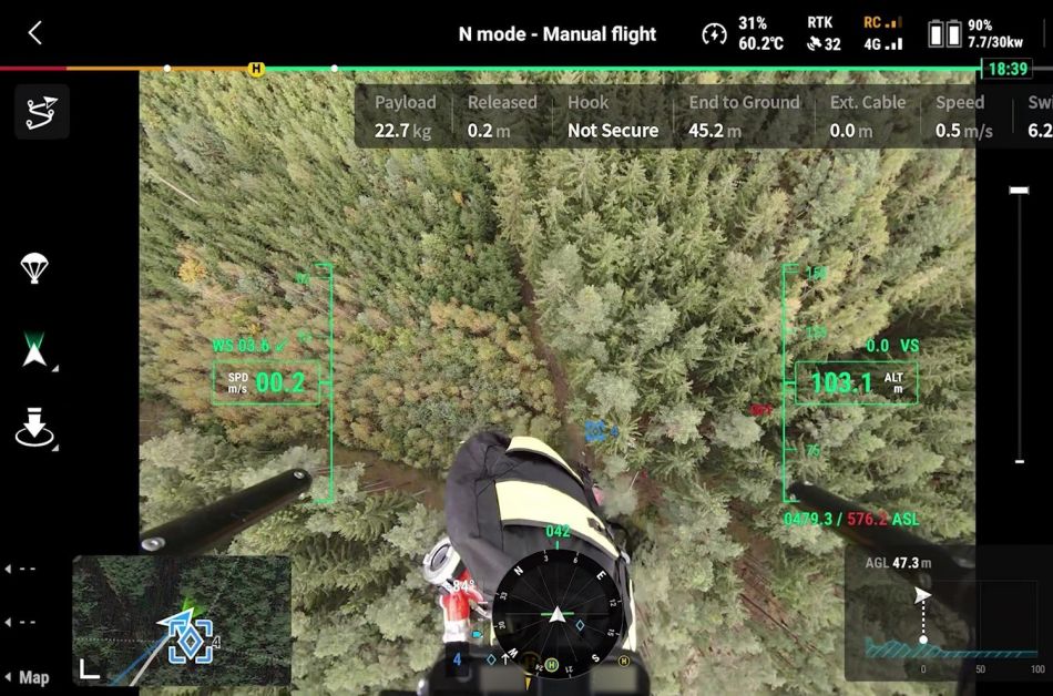 Foto: Drony SIT Transportní dron DJI FlyCart_pohled z dronu