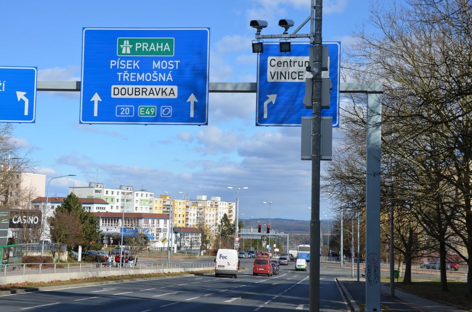 Úsekové měření Studentská_bod B_směr centrum